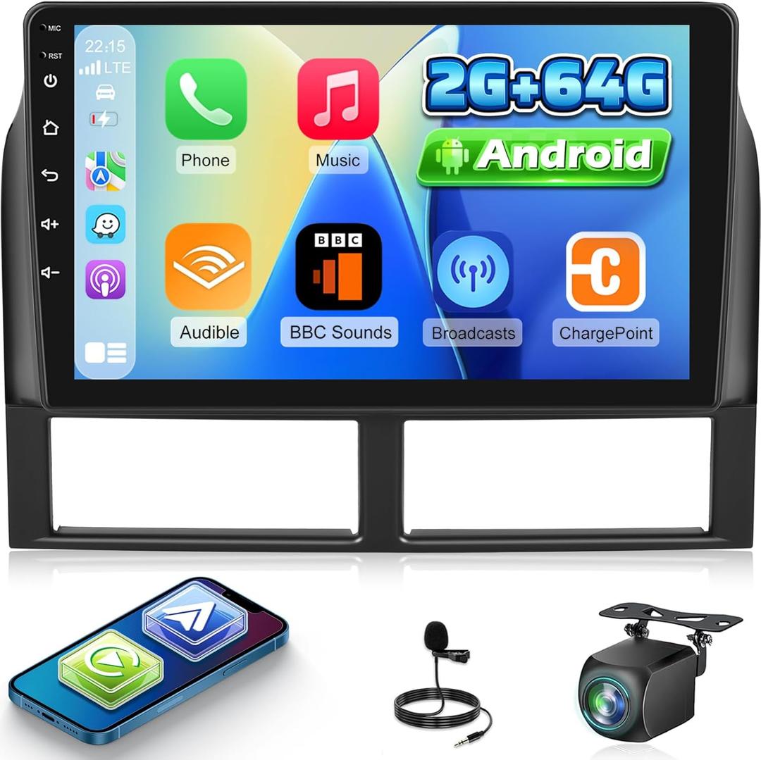 2+64G Radio for Jeep Grand Cherokee Radio 1999-2004, 9 inch Android Touch Screen Grand Cherokee Car Stereo, Carplay/Android Auto/Bluetooth/EQ Audio/SWC