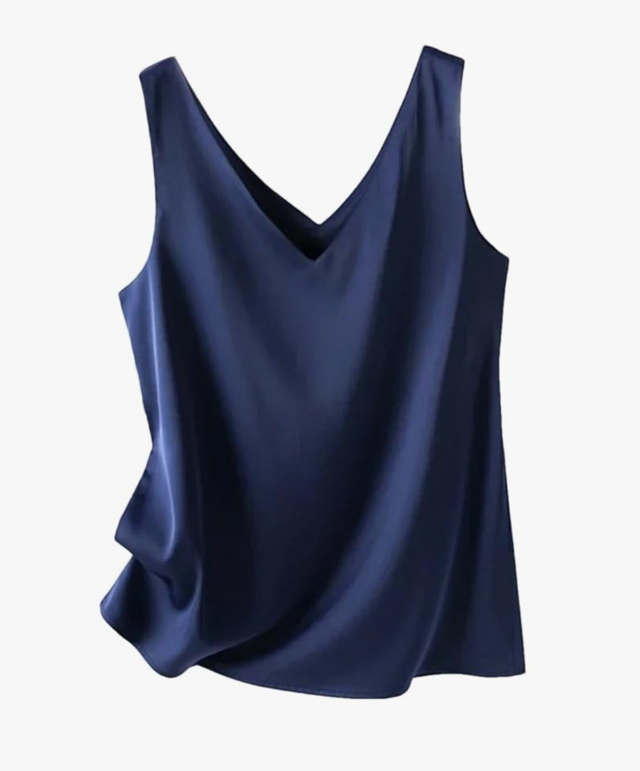 Women's Satin Silk Sleeveless Vest Blouse Summer Elegant Loose Casual Tank Top S