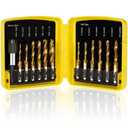 Combination Drill Tap & Tap Bit Set, 3-in-1 Titanium Coated Screw Tapping Bit Tool for Drilling, Tapping, Countersinking, with Quick-Change Adapter, 13Pcs SAE/Metric (Yellow)