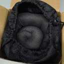 SZXYX Travel Pillows for Airplanes, 100% Pure Memory Foam Neck Pillow for Airplanes, Comfortable Breathable Cover, 360 Support Stowable Pillows for Sleeping, Car, Airport Travel Essentials Black