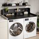 2-Tier Washer Dryer Countertop 54" x 27.55" Washer Dryer Topper for Laundry Room Organization, Large Countertop Cover with Non-Slip Pad Black
