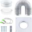 Dryer Vent Hose Kit 4 Inch - Flexible Fire-Resistant Aluminum Duct with Stainless Steel Clamps, Wall Connector & Silicone Seals for Tight Spaces, Indoor/Outdryer Venting, Dryers, Bathrooms, Workshops