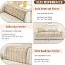 OstepDecor Faux Fur Couch Cover, Soft Plush Couch Covers for Sofa, Fuzzy Cozy Bubble Sofa Covers Washable, Pet Friendly Couch Protectors for Dogs, Dog Mat for Couches and Sofas (35.4" x 82.7", Khaki)