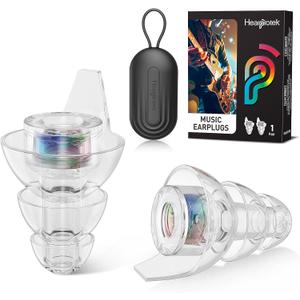 Hearprotek HiFi Spirit Concert Ear Plugs, High Fidelity Silicone Music Earplugs for Concerts, Noise Reduction, Hearing Protection, Motorcycle, Musicians, Rave, Dj, Tinnitus Relief (Medium Size)