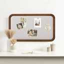 SOFE Farmhouse Bulletin Boards for Walls Decorative Hanging Pin Board, 30 18 inches Brown Wood Framed Rustic Vision Memo Board, Display Photo Board with Pins for Room School Office, 17.9" x 30.1"