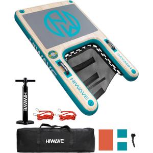 HIWAVE Dog Ramp for Boat, Dog Floats for Pool,Safe Entry and Exit w/High Load Bearing Capacity, Anti Slip and Puncture Resistant, Suitable for Large, Medium, Small Dogs, Without Harming Their Paws