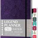 Legend Planner PRO Dated Jan 2026-Jan 2027  Deluxe Weekly & Daily Organizer with Time Slots. Appointment Book Journal for Work & Time Management, A4 Hardcover (Dark Purple)