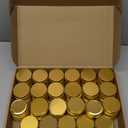 Patelai 64 Pieces Lip Balm Tin Containers Screw Top Round Tin Cans Aluminum Jar with Screw Lid, Empty Bottle Travel Cosmetic Sample Container for DIY(1 oz,Gold) (1 oz, Gold)