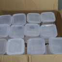 novelinks Clear Plastic Jars with Lids, Reusable Empty Square Storage Containers for Household and Kitchen Organizing (24 Pack Small)