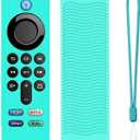 FireTVstick Remote Cover Compatible with Fire tvstick 4K,Silicone Protective Case for FiretvStick 4K Max 2021 TV Stick Remote Cover 3rd Gen with Lanyards 