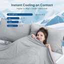 Elegear Revolutionary Cooling Blanket Twin, Absorbs Heat to Keep Body Cool for Night Sweats, Arc-Chill Cool 3.0 Fiber Q-Max>0.5 for Hot Sleepers, Lightweight Summer Cold Blankets for Sleeping, Grey