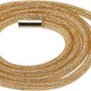 MECCANIXITY 6mm x 120cm Rhinestone Tube Rope Bling Crystal Rhinestone String Rope for DIY Sweaters Sweatpants Decoration Yellow Mesh Yellow Diamond