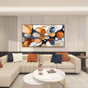 XLSJERST Wall Art for Living Room - Elegant Curves Abstract Wall Art Modern Lightness for Office Wall Decor Adorned with an Exquisite Frame for a Touch of Sophistication, 20x40