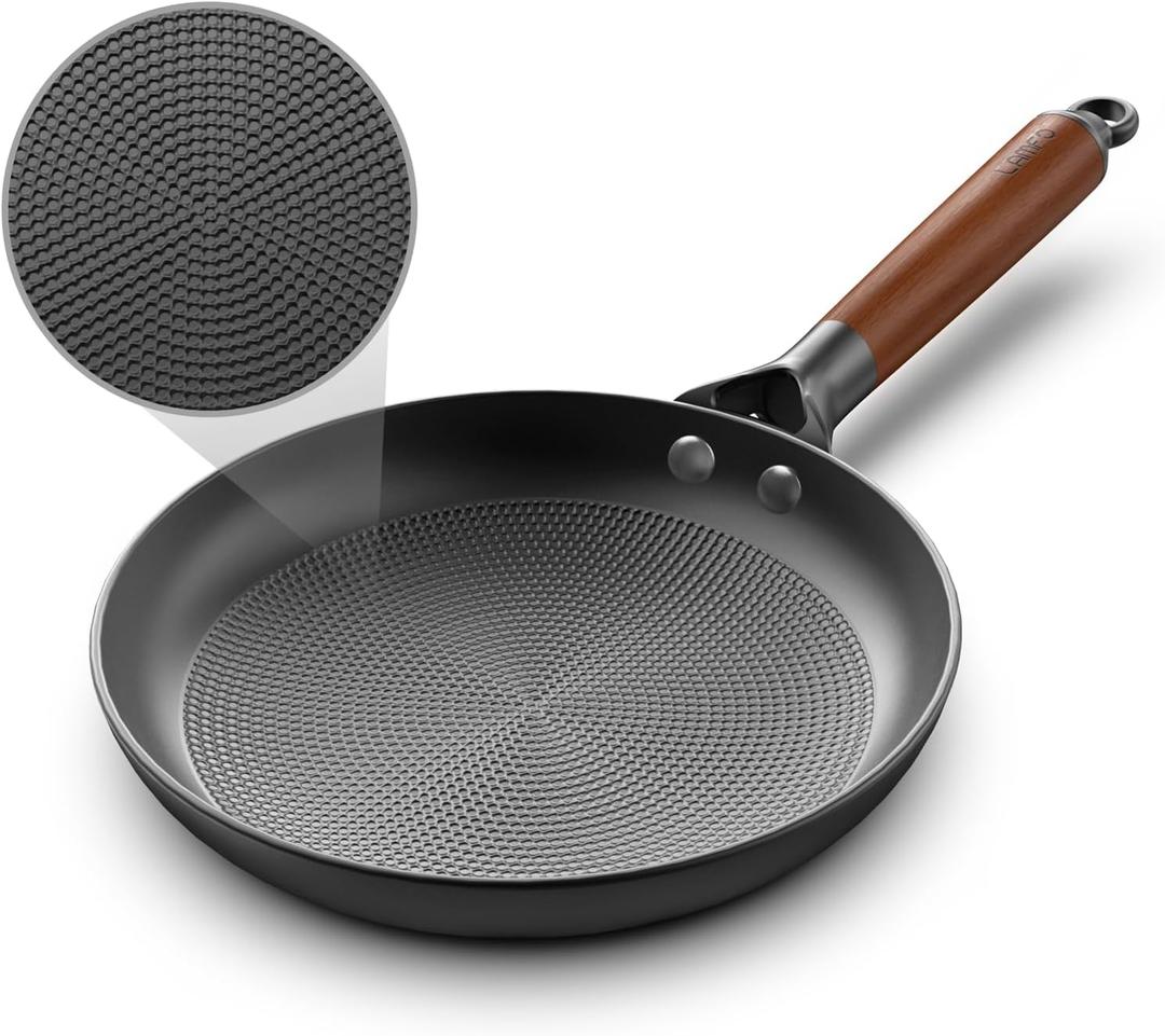 Non Stick Frying Pans, 8" Honeycomb Long-Lasting Cast Iron Skillets, Durable Lightweight Cooking Cast Iron Pan w/Detachable Handle, Oven Dishwasher Safe, 2024 Upgrade Nonstick Pan