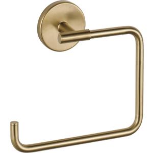Delta Trinsic (1-Pack) Hand Towel Holder Champagne Bronze Towel Racks for Bathroom Wall Square Towel Ring Holder for Bath Towel Hanger for Kitchen, Bathroom Accessories 759460-CZ