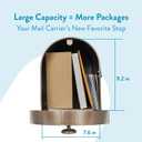 Architectural Mailboxes Brunswick Decorative, Heavy duty Steel Metal Post Mounted Mail Box for outside, Bronze, Large Curbside Mailbox with Magnetic Latch