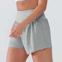 Women's High Waisted Running Shorts with Spandex, Athletic Shorts for Women Light and Airy with Wind-Resistant Fabric (Gray)