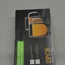 CNGLASS Large Double Wall Glass Coffee Mug 15.2oz,Clear Insulated Glass Espresso Cup with Big Handle, Set Of 2