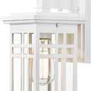zeyu Modern Outdoor Wall Light - 12 Inch Exterior Light Fixture for House Front Porch, Clear Glass Shade in White Finish, 20068B1 WH