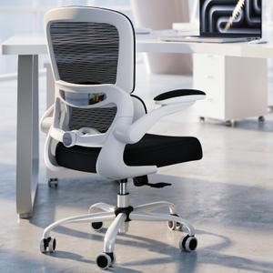 TRALT Office Chair - Ergonomic Desk Chair with Adjustable Lumbar Support, Mesh Computer Chair, Executive Chairs for Home Office Comfortable Lumbar Support (White+Black) (Pack of 1)