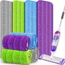 8 Pack Reusable Mop Pads for Swiffer PowerMop, Power Mop Pads 15'' Microfiber Refills for Hardwood Floor Cleaning, Machine Washable Dry Wet Use for All Floor Types