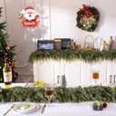 AONEGOLD 2PCS Christmas Garland with Hangers 6FT Green Faux Cedar Pine Norfolk Garland for Fireplace Mantel Door Frame Home Holiday Party Decor, Realistic Artificial Christmas Wreath Decorations