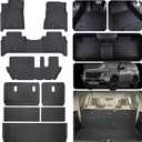 Floor Mat for 2025 Nissan Armada Only Suit for 8 Seats, TPE All Weather Protection Floor Liners & Cargo Liners Velcro Covering The Backrest (for 2025 Nissan Armada-8)