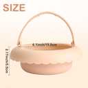 Makeup Brush Cleaner Mat with Handle, 3 in 1 Portable Silicone Makeup Brush Cleaner Bowl, Cosmetic Brushes Cleaning Tool Organizer for Storage and Air Drying, Beige