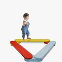 Autirinee Balance Beam Stepping Stones, Wooden Montessori Toy, Build Coordination and Gross Motor Skills, Gymnastics Obstacle Course Indoor&Outdoor, Toddler Gift (3pcs, Multicolor)