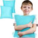 Subao 12" Vibrating Toddler Pillow with Two Textures, Sensory Toys for Kids with Autism, ADHD, Birthday & Xmas Gift for Boys & Girls Aged 4-10, Blue