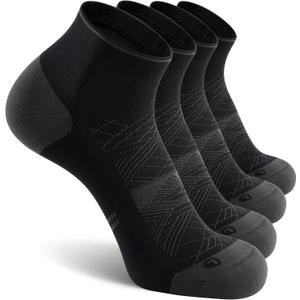 CS CELERSPORT 2 Pairs Ankle Compression Socks for Men and Women Running Athletic Socks (Black, XXL)