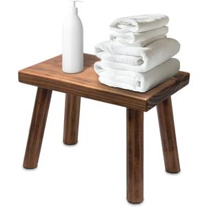 ENKEZI Shower Bench - Shower Foot Rest 12 in, Shower Stool for Shaving Legs, Rustic Scandinavian Stool - Multi-Purpose Wood Plant Stool, Adult Step Stool, (Scandinavian)