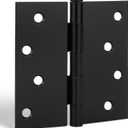 goldenwarm 3 Pack Matte Black Door Hinges, 4 x 4 Inch Black Interior Door Hinges with Square Corners