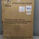 PJYuCien Dog Playpen - 8 Panels 36H Metal Foldable Dog Exercise Pen, Pet Fence Puppy Crate Kennel Indoor Outdoor with Top Cover & Bottom Pad for Medium Large Pets (Black)