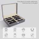 AUTOARK Leather 8 Piece Eyeglasses Storage and Sunglass Glasses Display Case Organizer (Grey/Beige)