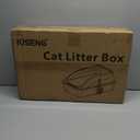 Stainless Steel Cat Litter Box, Extra Large XL Odor Free Metal Litter Box with High Sides Lid, Open Top Litter Pan Include Scoop Easy Cleaning Kitty Cat Box Anti-Urine Leakage, Non-Sticky