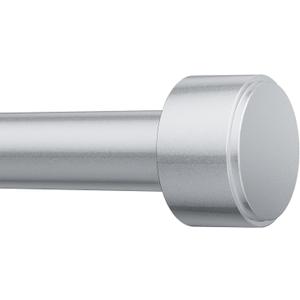 Curtain Rods for Windows 32-120 Inch, 1 Inch Adjustable Silver Curtain Rod Set with Brackets, Easy Install