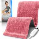 RENPHO Electric Heating pad for Back, Mothers Day Gifts & Birthday Gifts for Her Him, Heating Pads for Neck and Shoulder, FSA Eligible HSA Store, Auto-Off, ETL Certified, Extra Large 12"x24" Pink