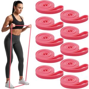Sotiff 10 Pcs Resistance Bands Pull up Bands Pull up Assistance Band Exercise Workout Ring for Working Out Muscle Training Physical Muscle Training Men and Women (25-65 Lbs, Rose Pink)