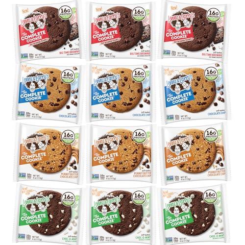 Lenny & Larry's Chocolate Lovers 4 Flavor Variety Pack, Soft Baked, 16g Plant Protein, Vegan, Non-GMO, 4 Ounce Cookie (Pack of 12), BBD 13 Nov 2026