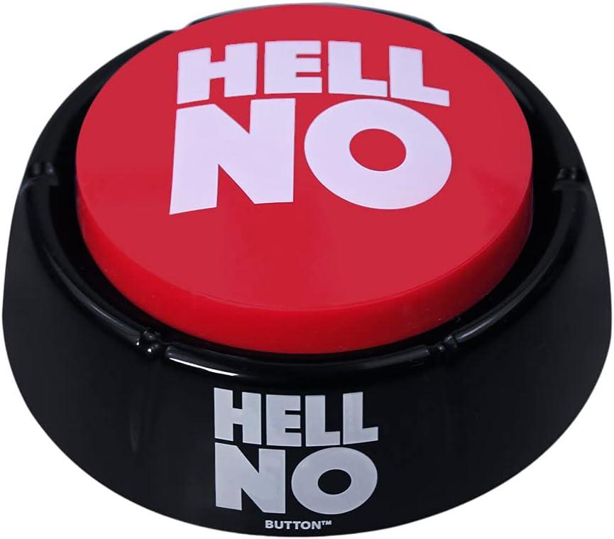 Talkie Toys Products Hell No Button - 10 Funny Hell No Sound Button Sayings - Hilarious Talking Toy to Just Say No - Stress Reliever