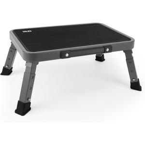 Valeo Folding Step Stool, Adjustable Step Stool with Non-Slip Platform, 330 Lbs Capacity, Step Ladder for Adults in Kitchen, Bathroom, RV, Camping, Office, Black
