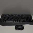 Wireless Keyboard and Mouse Combo, E-YOOSO 2.4GHz Full Sized Ergonomic Wireless Keyboard with Wrist Rest, 3 DPI Adjustable and 6 Buttons Cordless USB Mouse for Computer, Laptop, PC, Windows (Black)