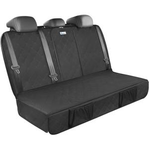 ALLANSING Upgraded 900D Heavy Duty Dog Back Bench Seat Cover, Car Seat Protector, 3 Seatbelts & Armrest Compatible, Waterproof Nonslip Pet Backseat Cover for Dogs & Kids, Fits Large SUVs & Trucks