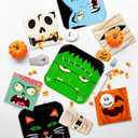 Halloween Party Supplies Kit for 24 Guests - Halloween Design with Disposable Dinner & Dessert Plates, Napkins, Cups, Tablecloth, and Banner -for Birthday Party Decorations