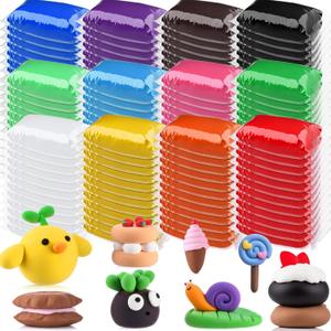 VioraWhite 72 Pcs 38oz Air Dry Clay Bulk Modeling Magic Ultra Lightweight Foam Modeling Clay for Kids Adults DIY Gifts Party Arts Crafts and School Project Supplies(Classic Color)