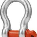 Leero 1-3/4" D Ring Shackles, 25 tons (50,000 Lbs) Working Load Limit, Clevis Shackle with 2" Alloy Screw Pin, Heavy Duty Shackles for Towing, Terrain Vehicle, Jeep, Trailer, Orange (1 Pack)