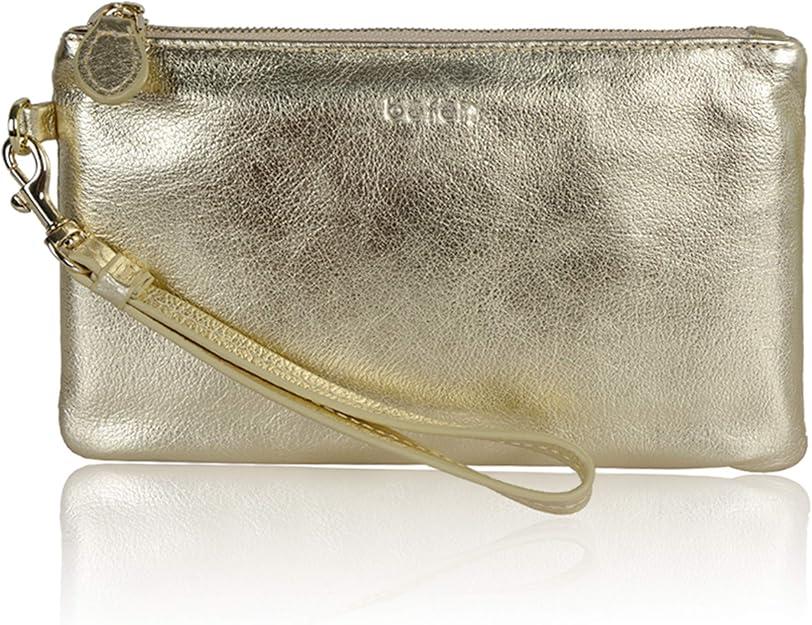 befen Genuine Leather Wristlet Clutch RFID Blocking Bag Cell Phone Wallet Purse Wristlet Wallet Purses and Handbags for Women 