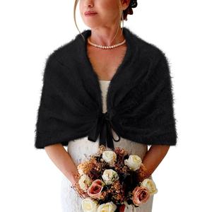 BB&KK Womens Knitted Shawl Wraps Winter Bridal Wedding Stole Shrug Party Shoulder Cream Scarf Wrap Warm Dress Cover Up