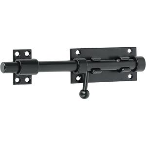 Alise 8 Inch Sliding Door Lock, SUS304 Stainless Steel Padlock-Style Gate Latch,Thickened Heavy Door Lock Latch, Security Slide Latch Lock for Outdoor Fence, Window,Shed Door Black MCX7008-B